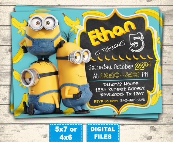 Minion Birthday Invitation
 Minions invitation minion birthday invitations minions