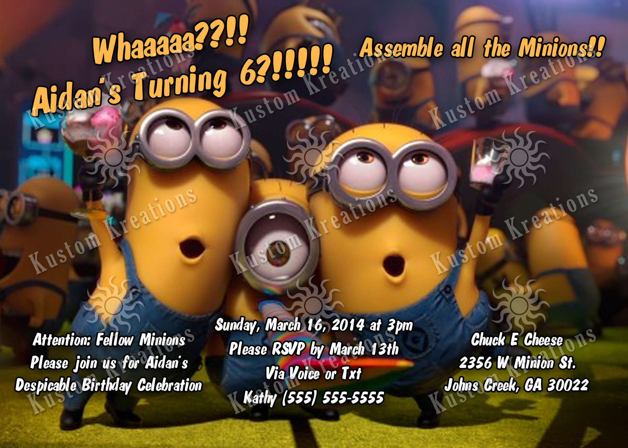 Minions Birthday Party Invitations
 Minions Birthday Invitations