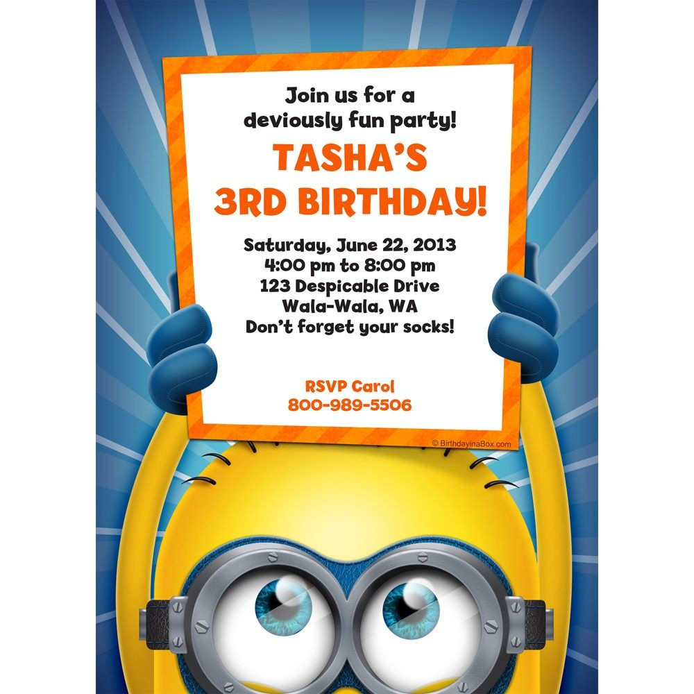 Minions Birthday Party Invitations
 Minion Personalized Invitation Each Wholesale