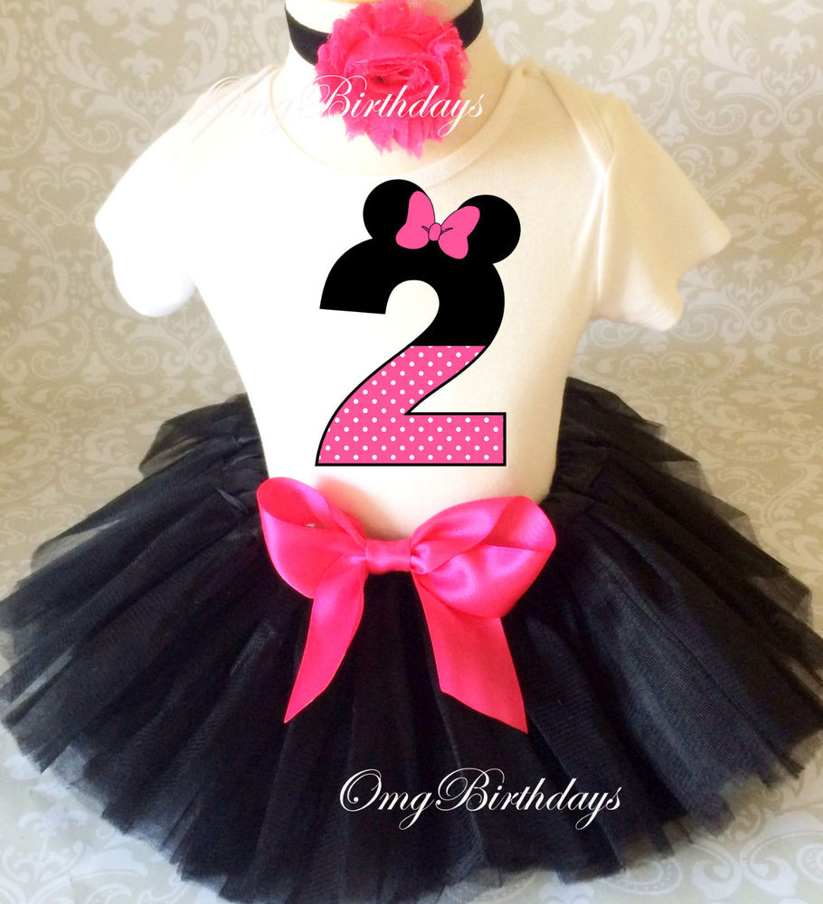 Minnie Mouse 2nd Birthday Party
 Minnie Mouse Pink Black Dot 2nd Second Birthday Shirt Tutu
