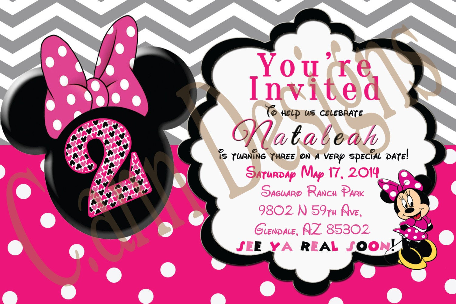 Minnie Mouse 2nd Birthday Party
 Minnie Mouse 2nd Birthday invitations