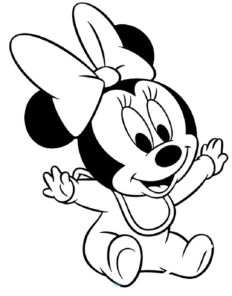 Minnie Mouse Baby Coloring Pages
 Baby Minnie Mouse Coloring Pages Cute Style