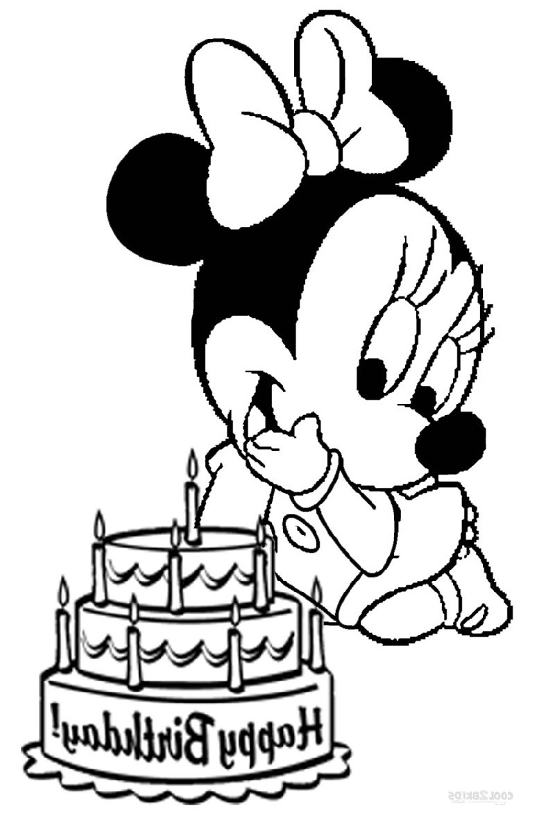 Minnie Mouse Baby Coloring Pages
 Baby Minnie Mouse Coloring Pages Cute Style