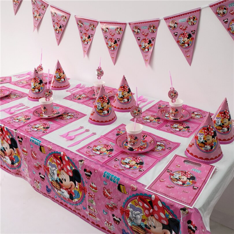 Minnie Mouse Baby Shower Decorations Party City
 72pcs Luxury Disney Minnie Mouse Theme baby shower Kids