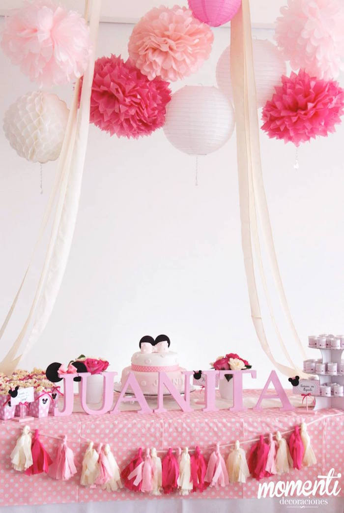 Minnie Mouse Baby Shower Decorations Party City
 Kara s Party Ideas Minnie Mouse Baby Shower