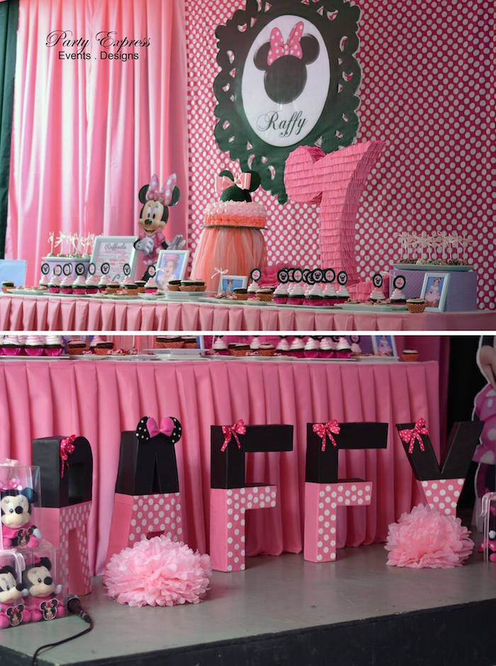 Minnie Mouse Birthday Decoration Ideas
 Kara s Party Ideas Minnie Mouse Birthday Party