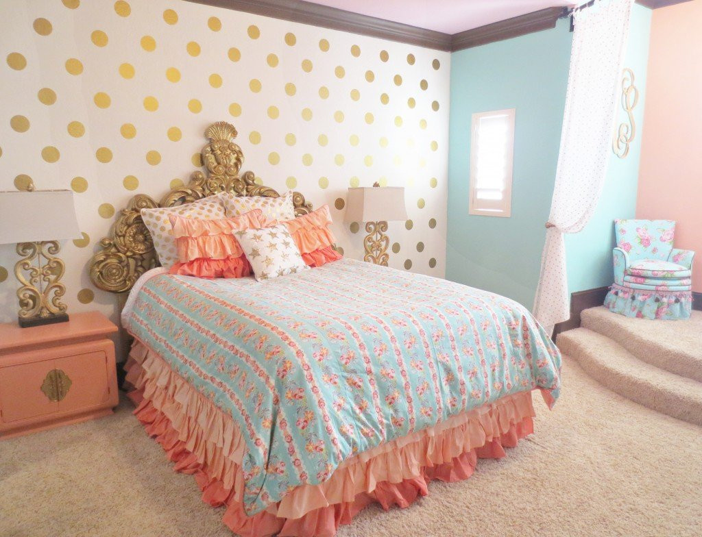 Mint Bedroom Decor
 Coral Mint and Gold Room Design Caden Lane