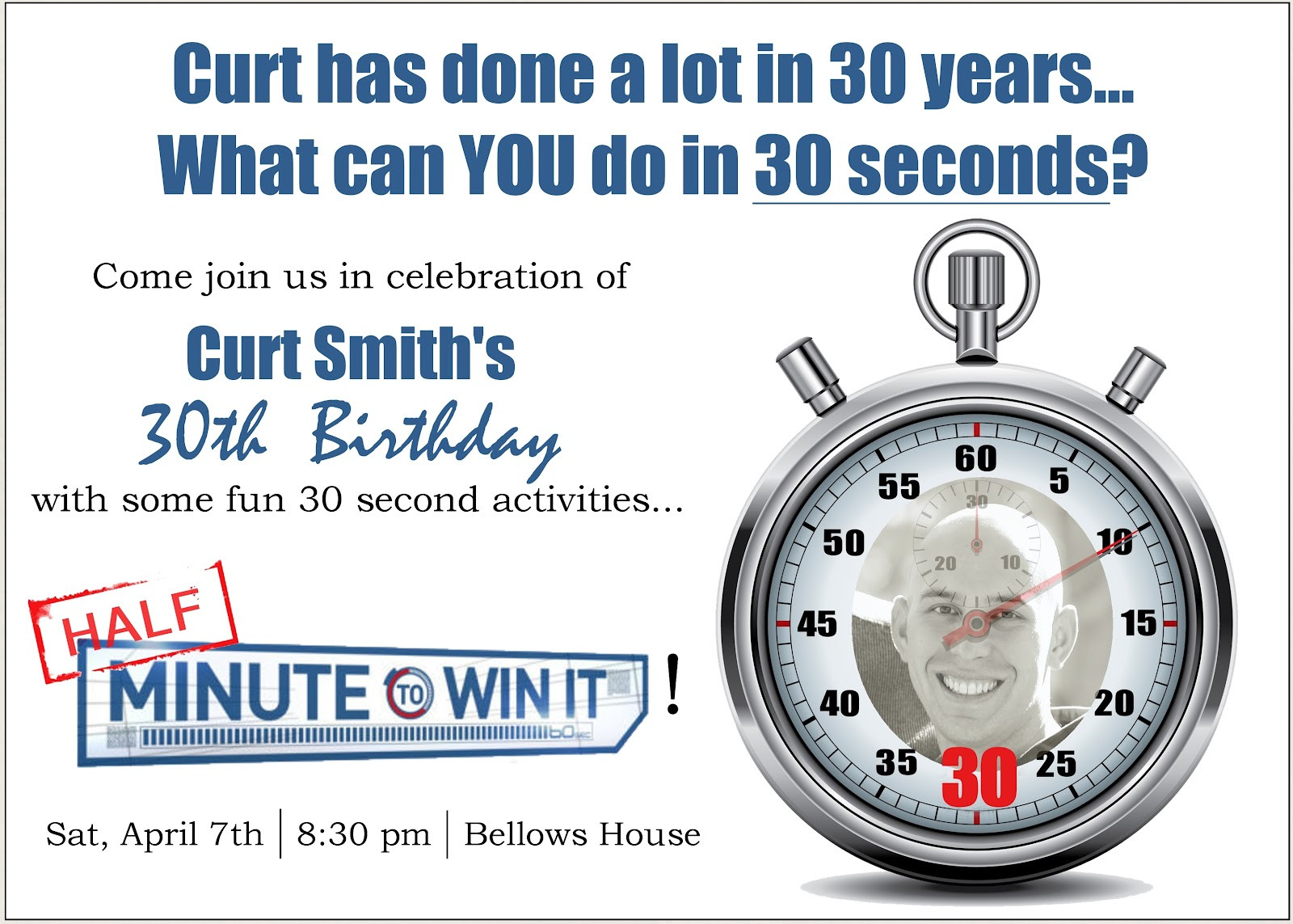 Minute To Win It Birthday Party
 Minute to Win it 30th Birthday Party Bless This Mess