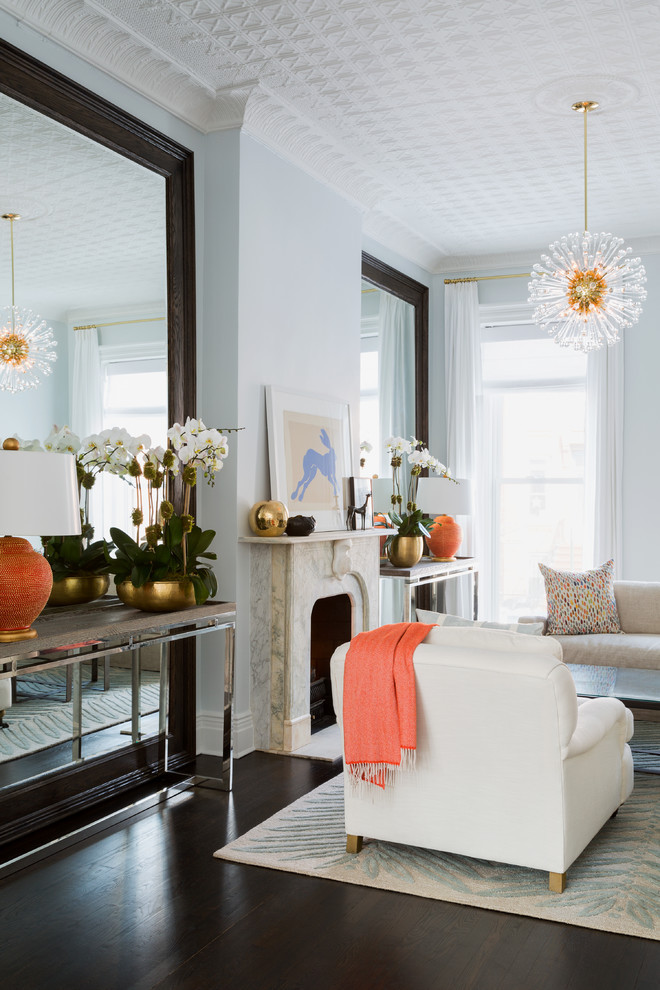 Mirror Tables For Living Room
 Pretty mirrored console table in Living Room Transitional