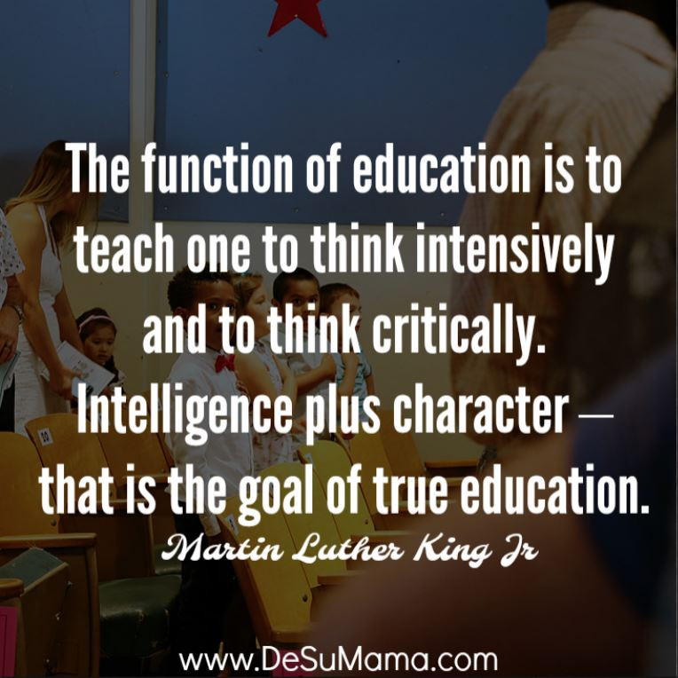 Mlk Education Quote
 30 MLK Quotes For Kids About Life Equality and Love