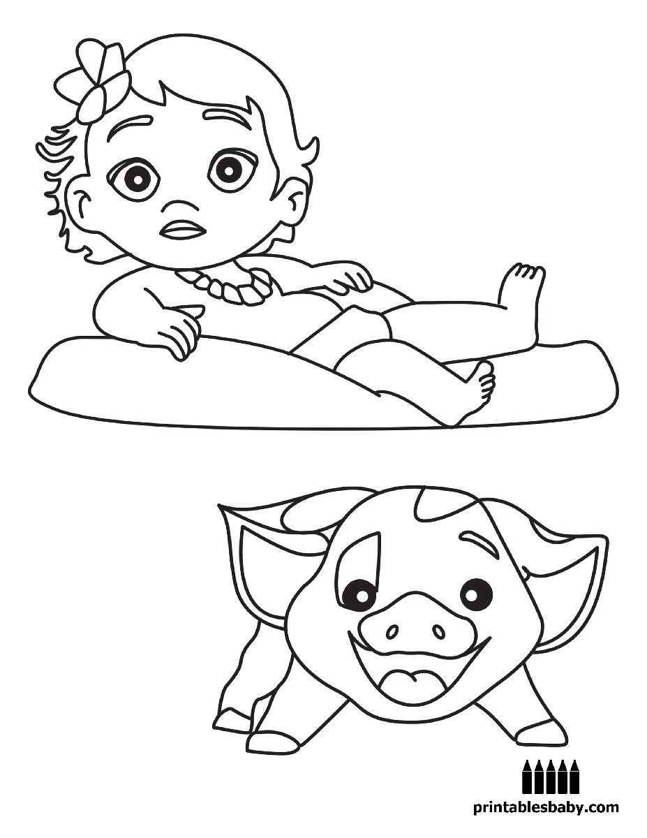 Moana Baby Coloring Pages
 Moana