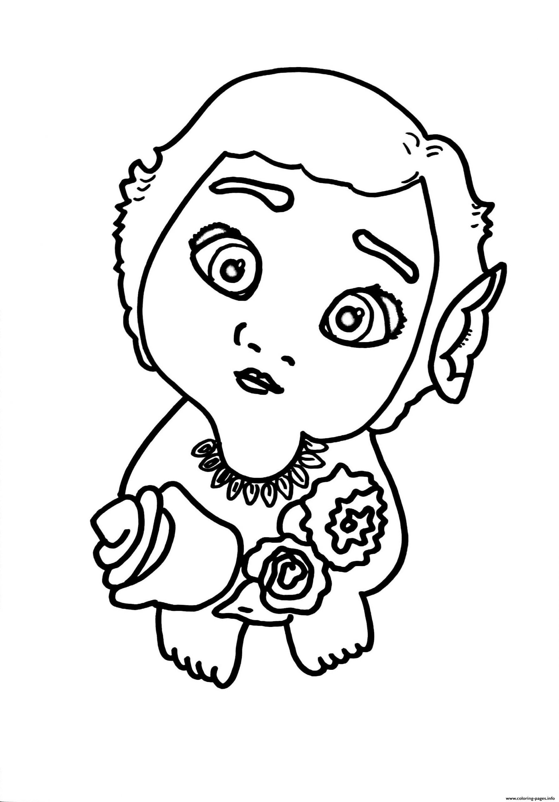 Moana Baby Coloring Pages
 Baby Moana With Flowers Coloring Pages Printable