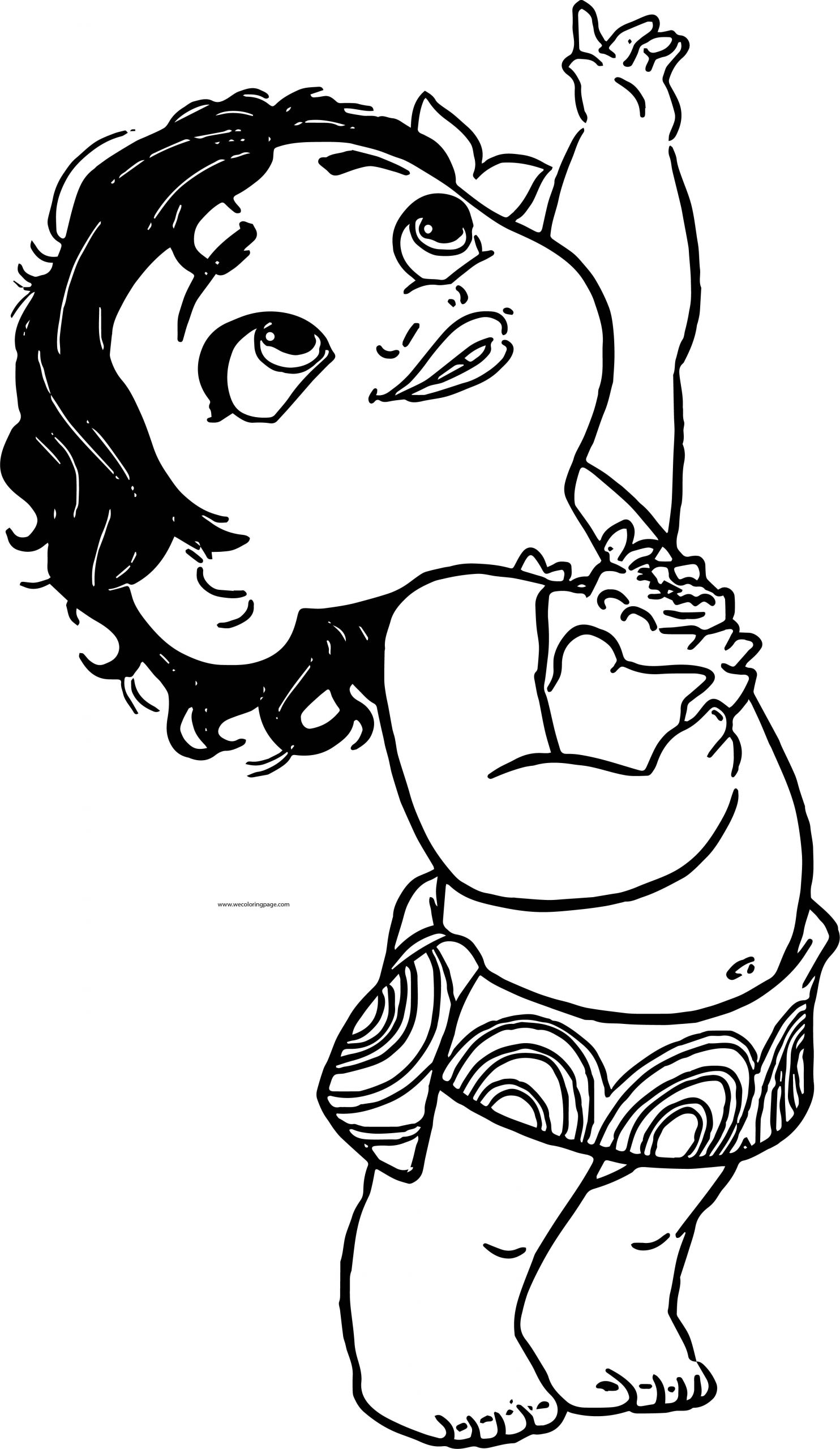 Moana Baby Coloring Pages
 Toddler Moana Touch Up Girl Kid Coloring Page