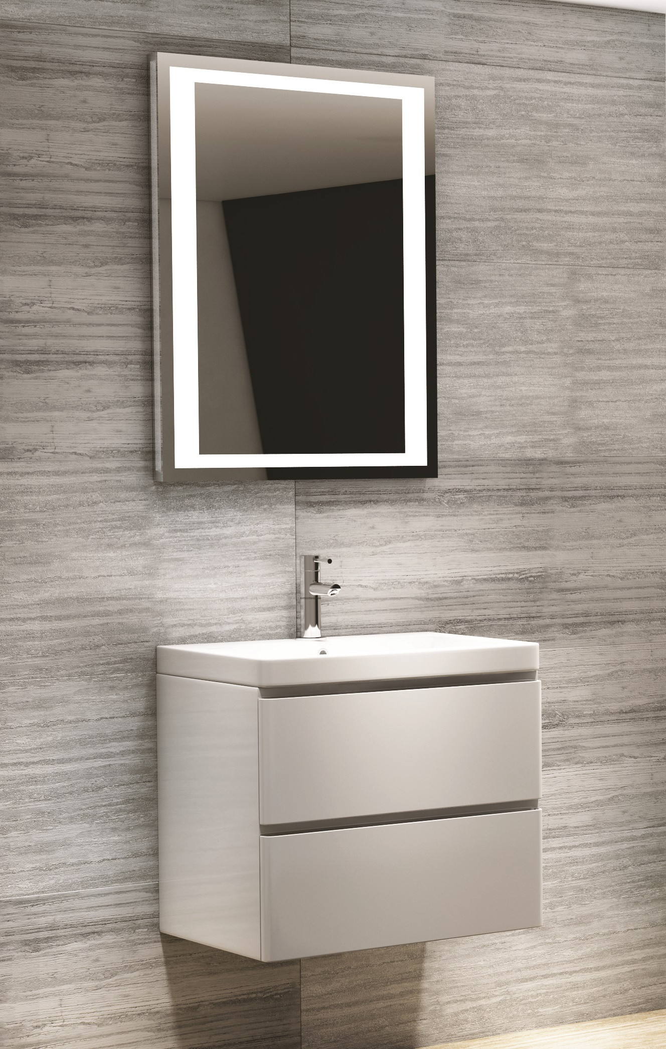 Modern Bathroom Wall Cabinet
 Modern Bathroom Vanity Unit Wall Hung White Basin Sink