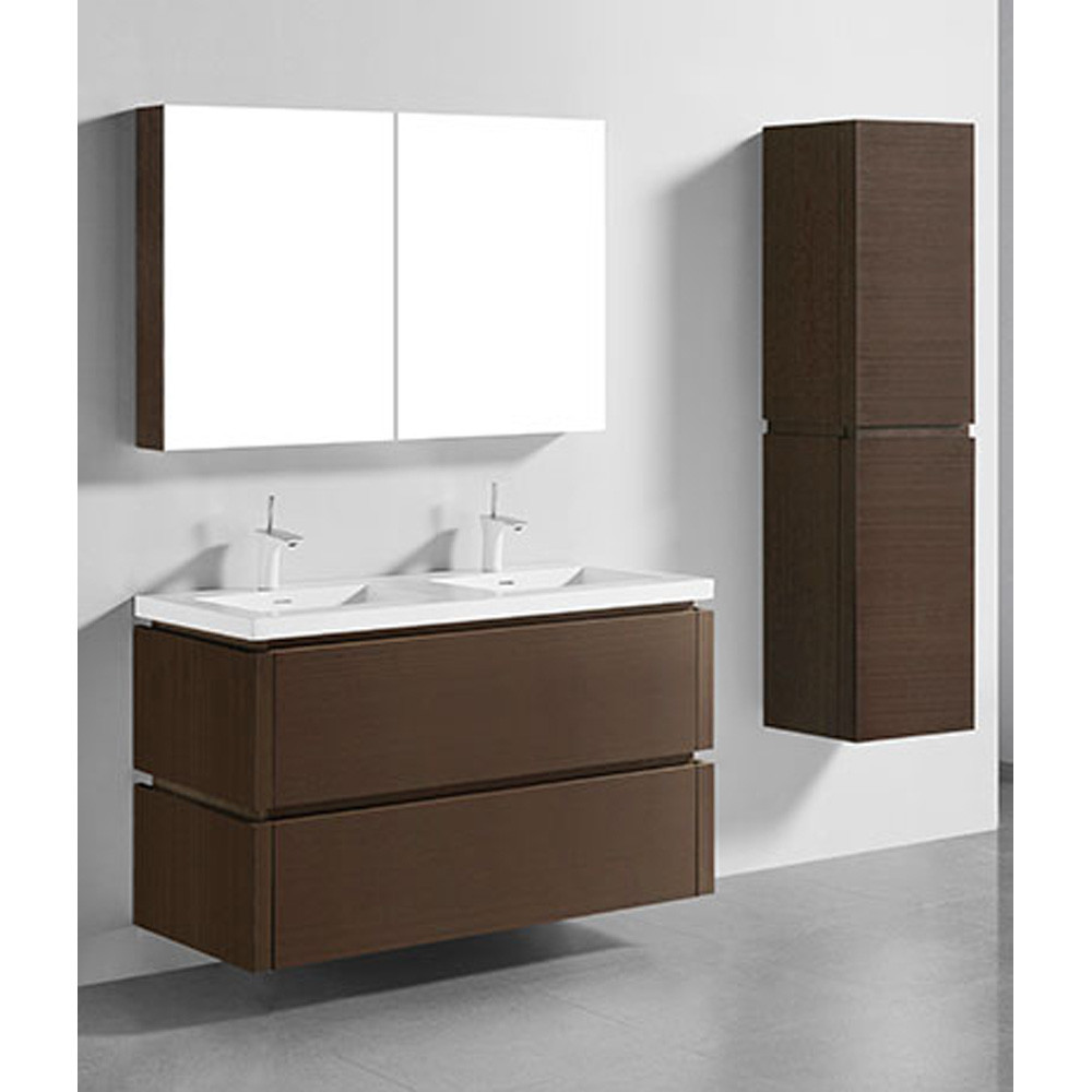 Modern Bathroom Wall Cabinet
 Madeli Cube 48" Double Wall Mounted Bathroom Vanity for