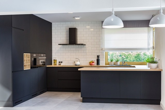 Modern Black Kitchen Cabinets
 Matte Black Modern Kitchen Contemporary Kitchen