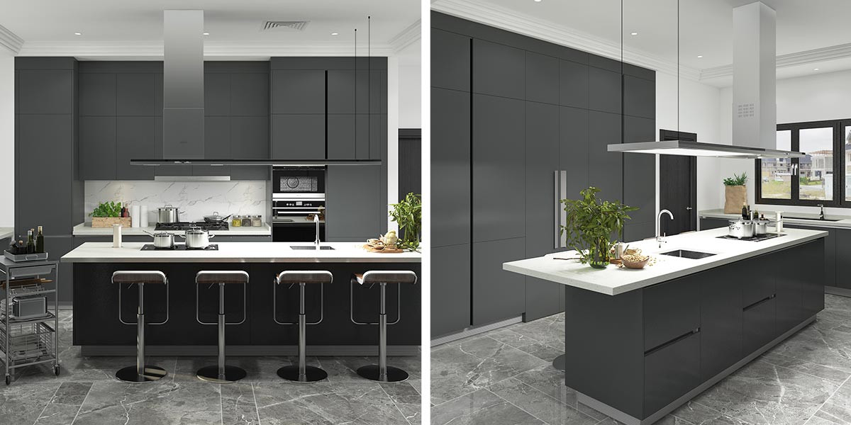 Modern Black Kitchen Cabinets
 Modern Black Lacquer Kitchen Cabinet OP19 L04 OPPEIN