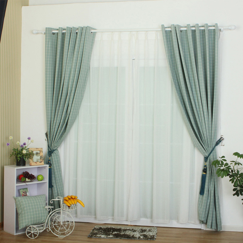 Modern Curtains For Bedroom
 atrovirens Color Plaid Contemporary bedroom curtains