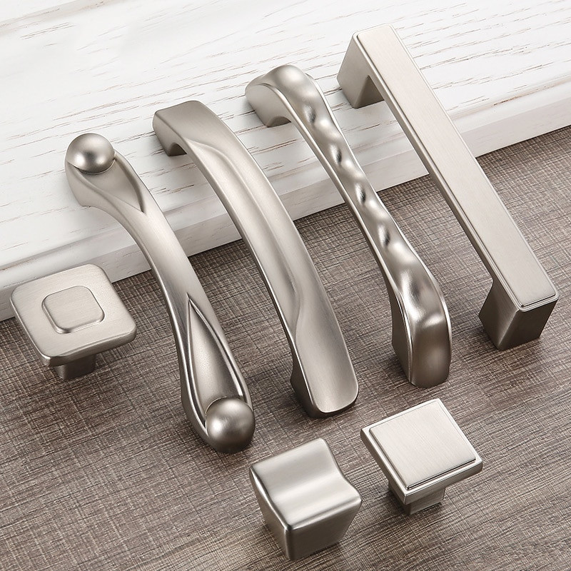 Modern Kitchen Knobs
 5 pieces Modern Sliver Door Handles Simple Elegant Drawer