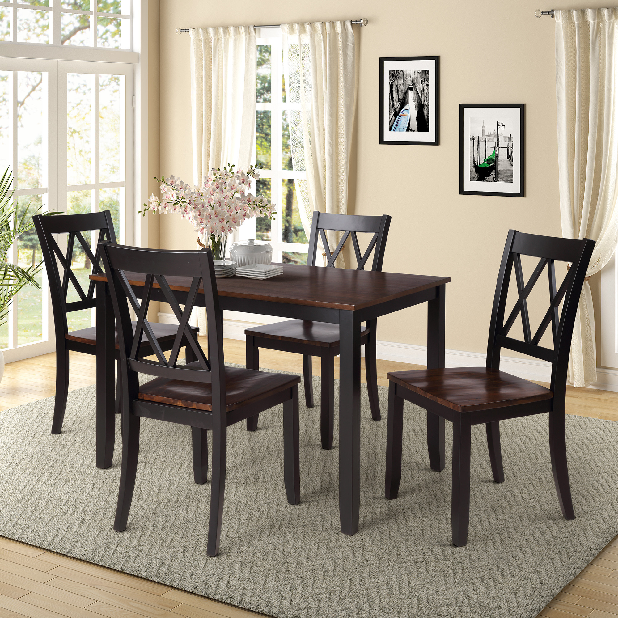 Modern Kitchen Table Sets
 Clearance Black Dining Table Set for 4 Modern 5 Piece