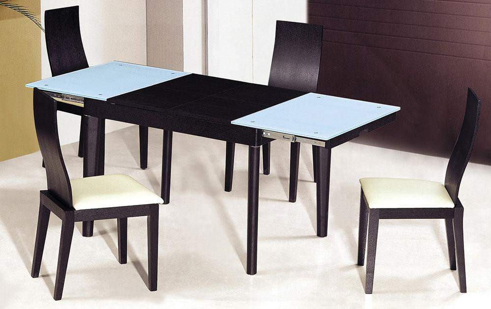 Modern Kitchen Table Sets
 Extendable Wooden with Glass Top Modern Dining Table Sets