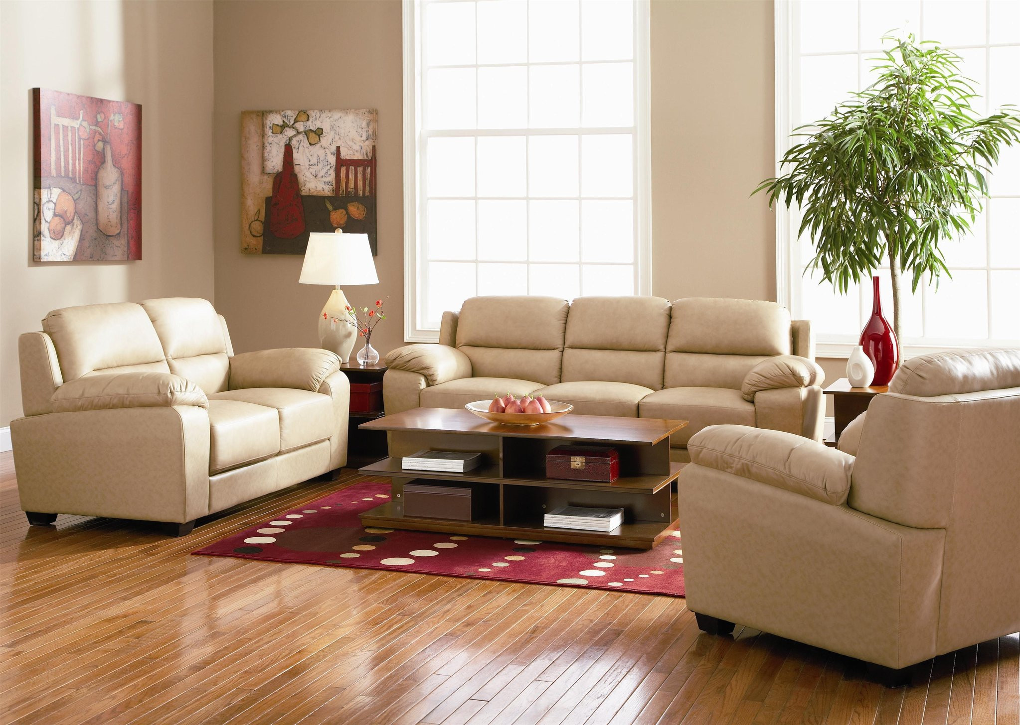 Modern Leather Living Room Set
 Casual Contemporary Leather Living Room Set