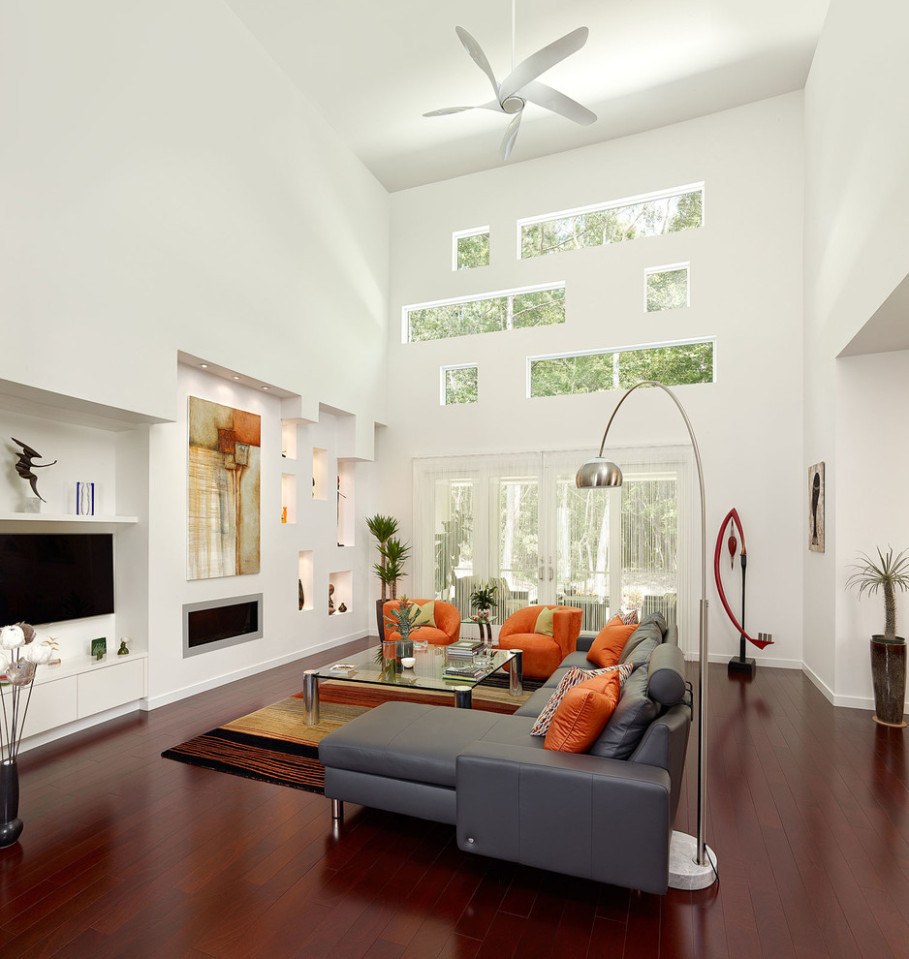 Modern Living Room Ceiling Fan
 Contemporary Ceiling Fans for a Cozy Room Traba Homes