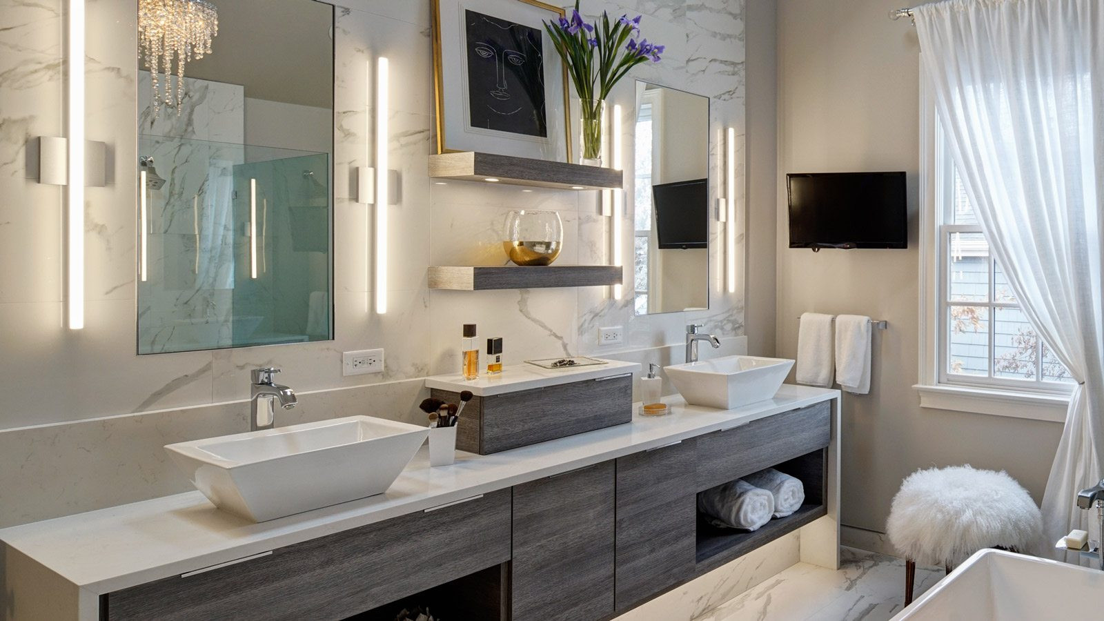 Modern Master Bathroom
 Chic Contemporary Master Bath Redesign – Glen Ellyn