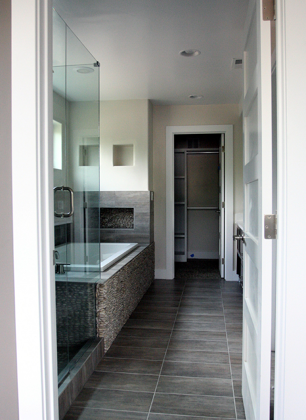 Modern Master Bathroom
 Fantastic Finishes on a Contemporary Denver Duplex