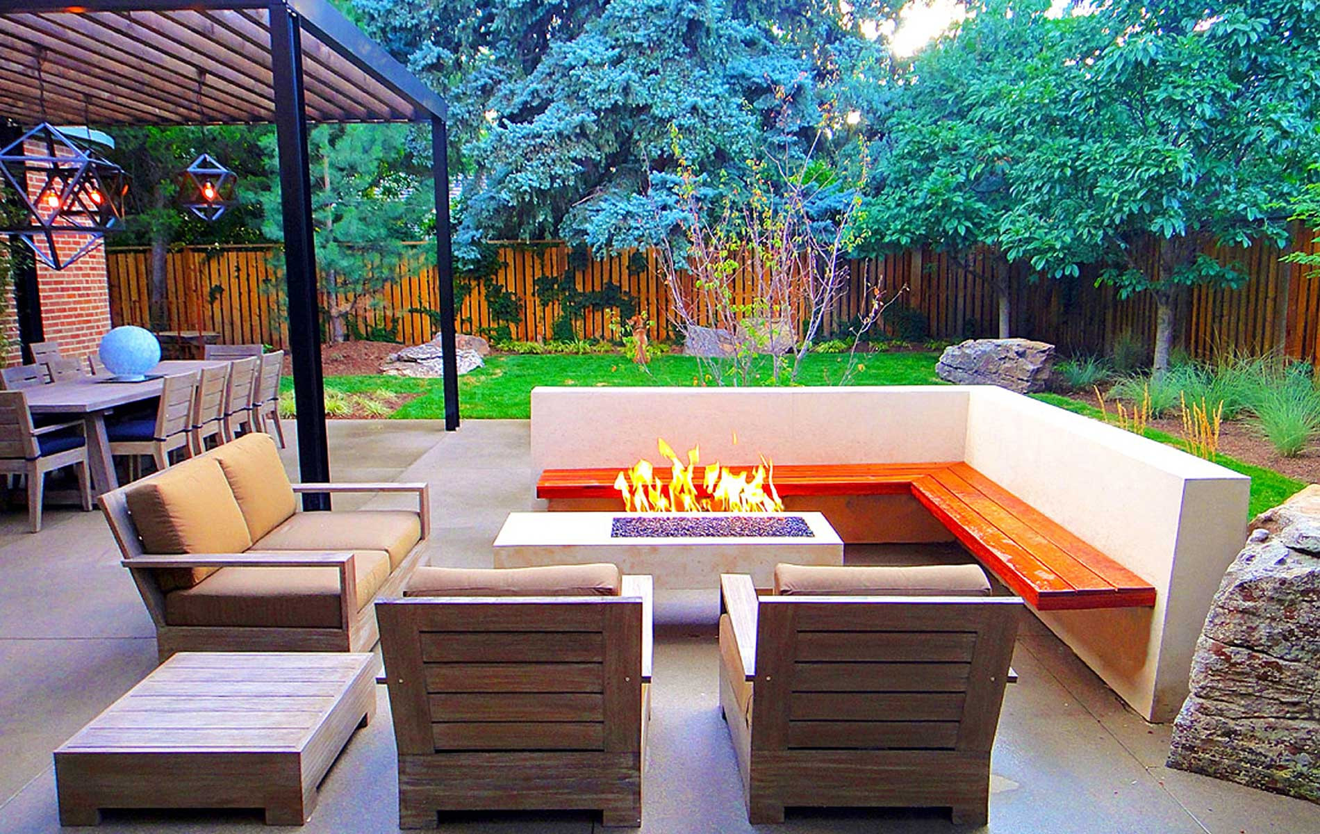 Modern Outdoor Landscape
 Sleek Modern Outdoor Living Space in Park Hill Mile High