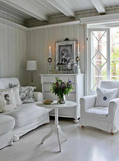 Modern Shabby Chic Living Rooms
 Beautiful Flowers and Shabby Chic Ideas for White Living