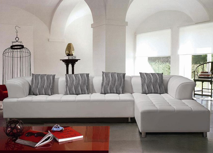 Modern White Living Room Furniture
 Modern White Leather Sofa Great Living Room Furniture Set