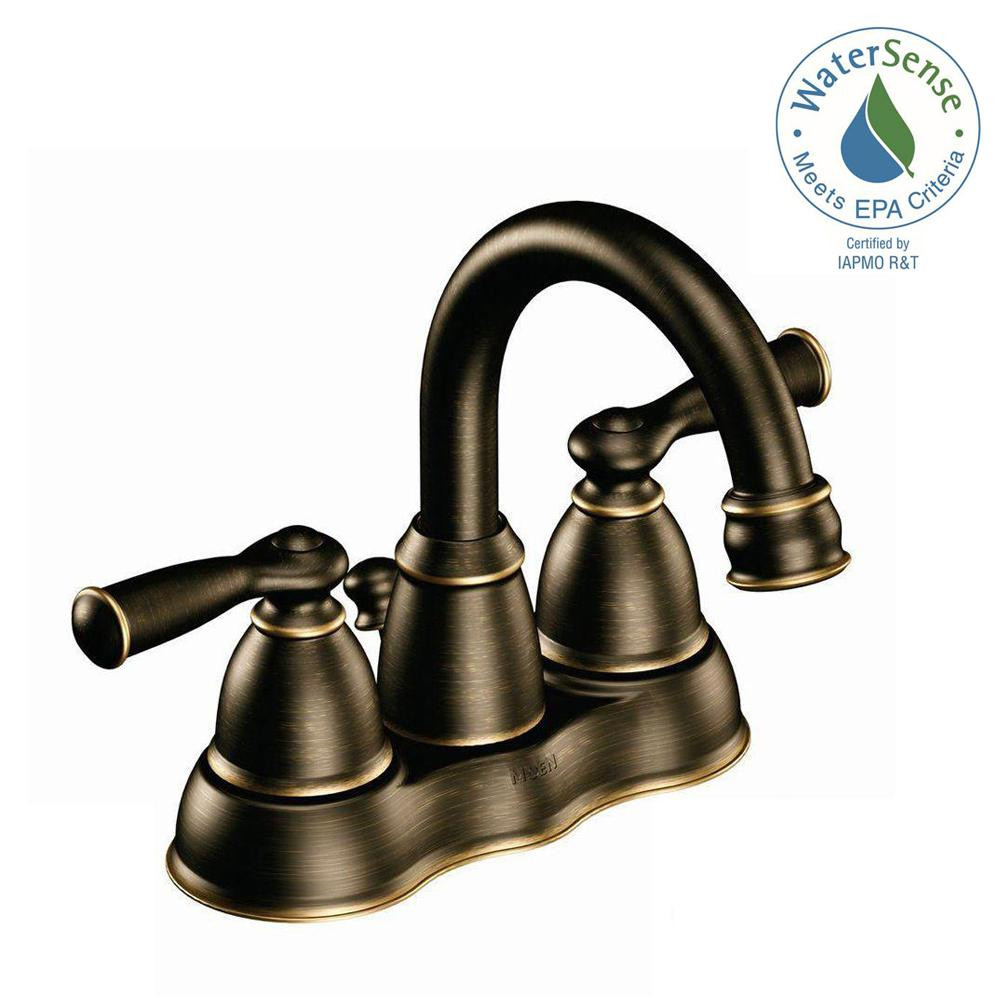 Moen Bronze Bathroom Faucet
 MOEN Banbury 4 in Centerset 2 Handle High Arc Bathroom