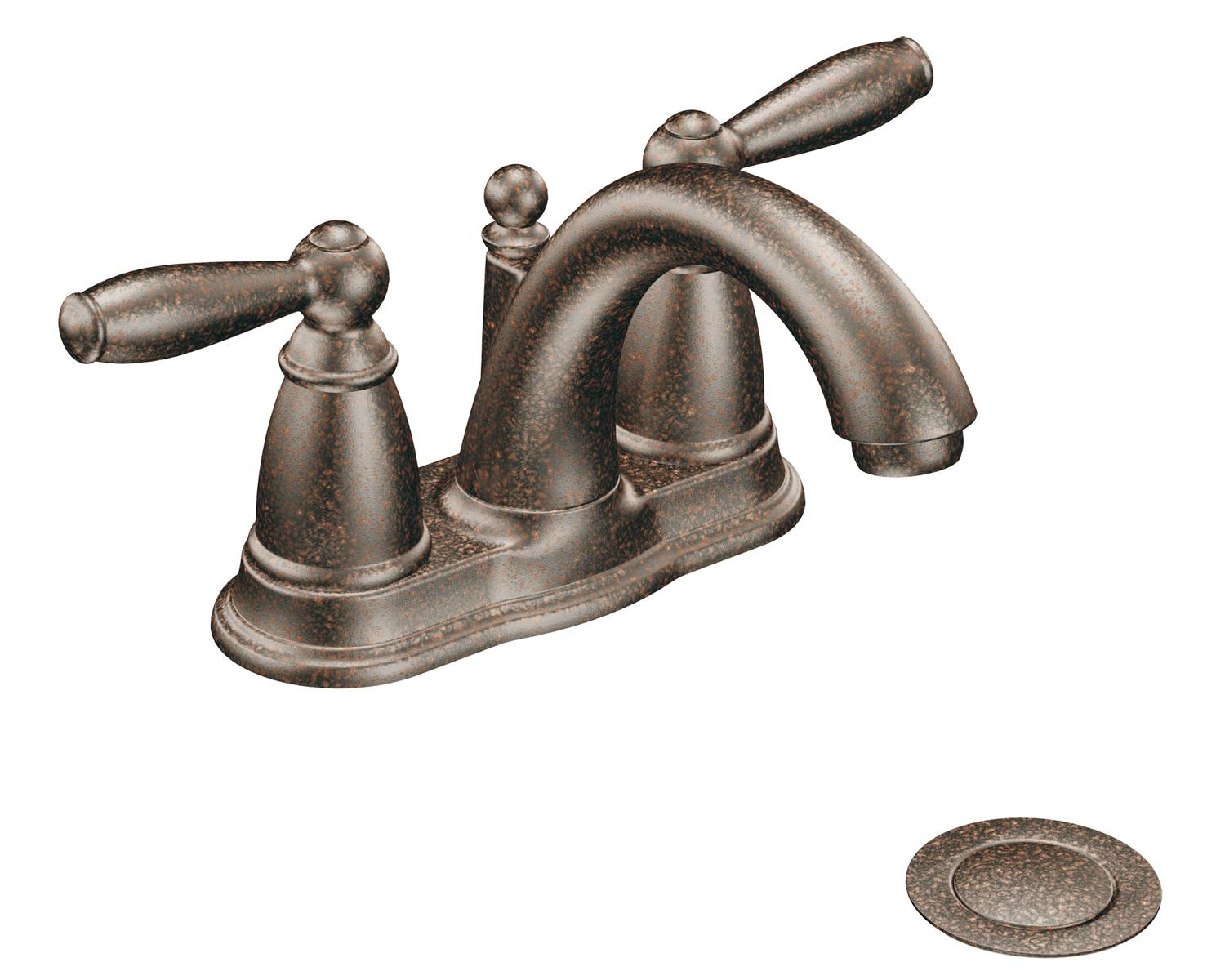 Moen Bronze Bathroom Faucet
 Moen 6610ORB Brantford 2 Handle Lavatory Faucet with Drain