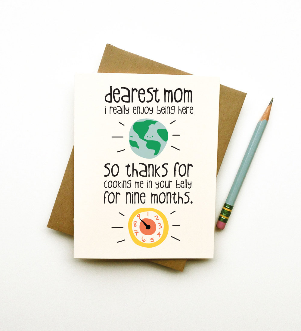 Mom Birthday Card Ideas
 Thanks for Cooking Me Mom card mothers day birthday funny cute