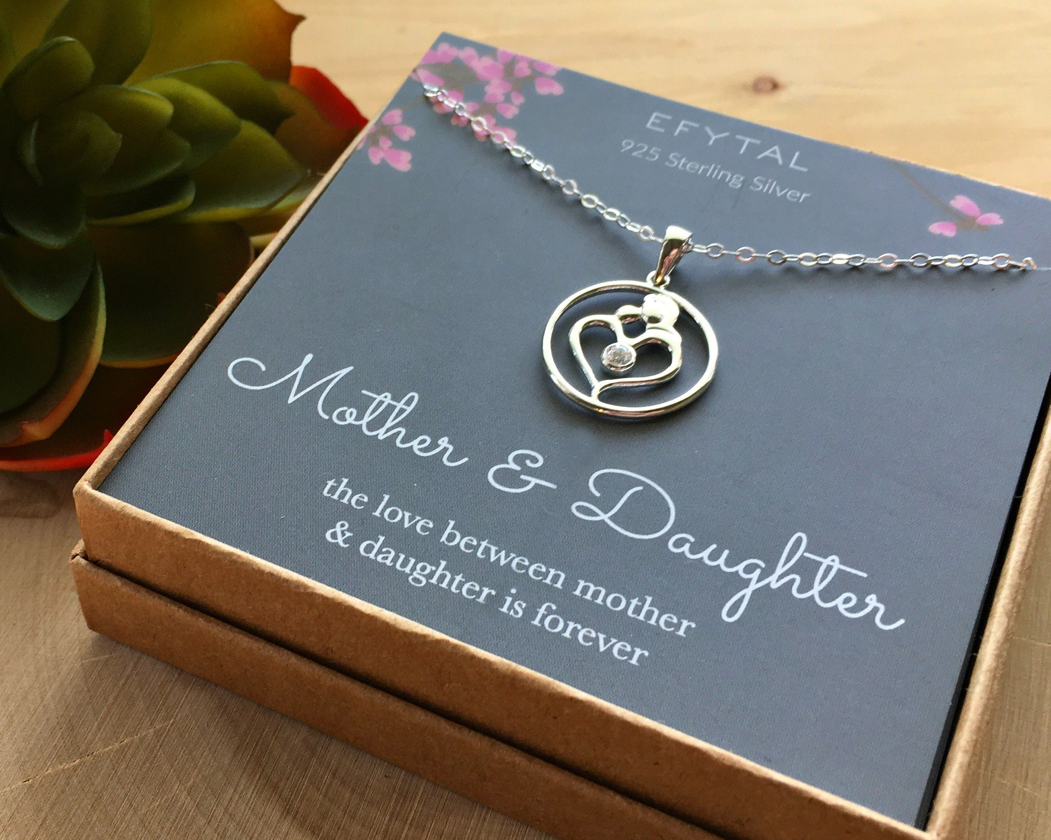 Mom Birthday Gifts From Daughter
 Mothers Day Mom Gifts 925 Sterling Silver Heart with CZ