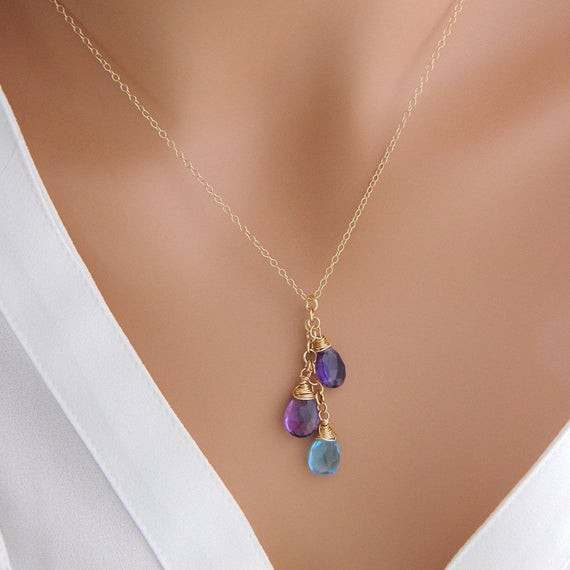 Mom Necklace With Birthstones
 Personalized Mother Necklace Birthstone Necklace for Mom