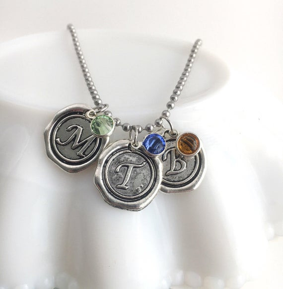 Mom Necklace With Birthstones
 Mothers Birthstone Necklace Jewelry with Kids Birthstone