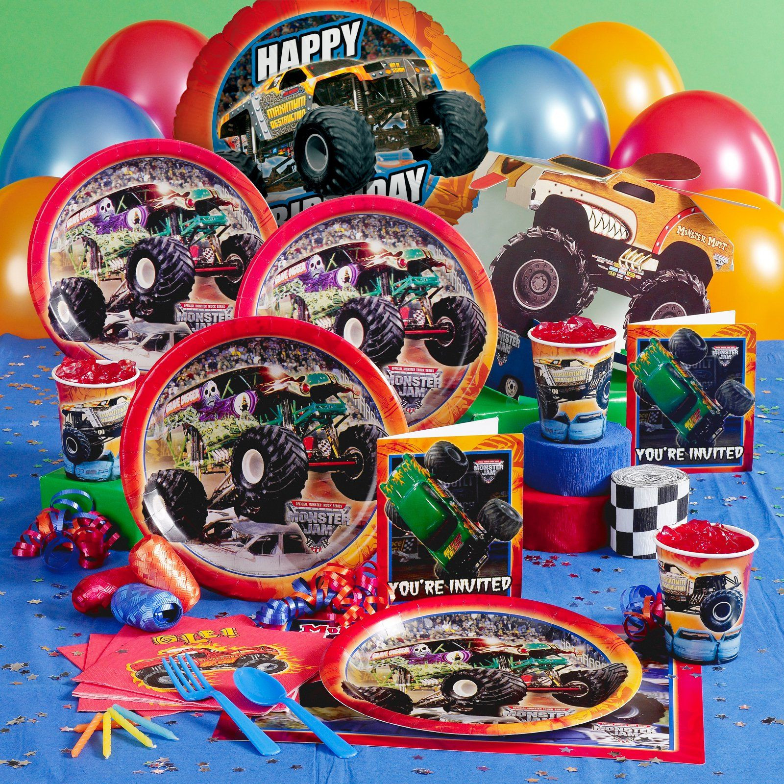 Monster Jam Birthday Party
 Monster Jam Party Supplies possibly Noah s 3d birthday