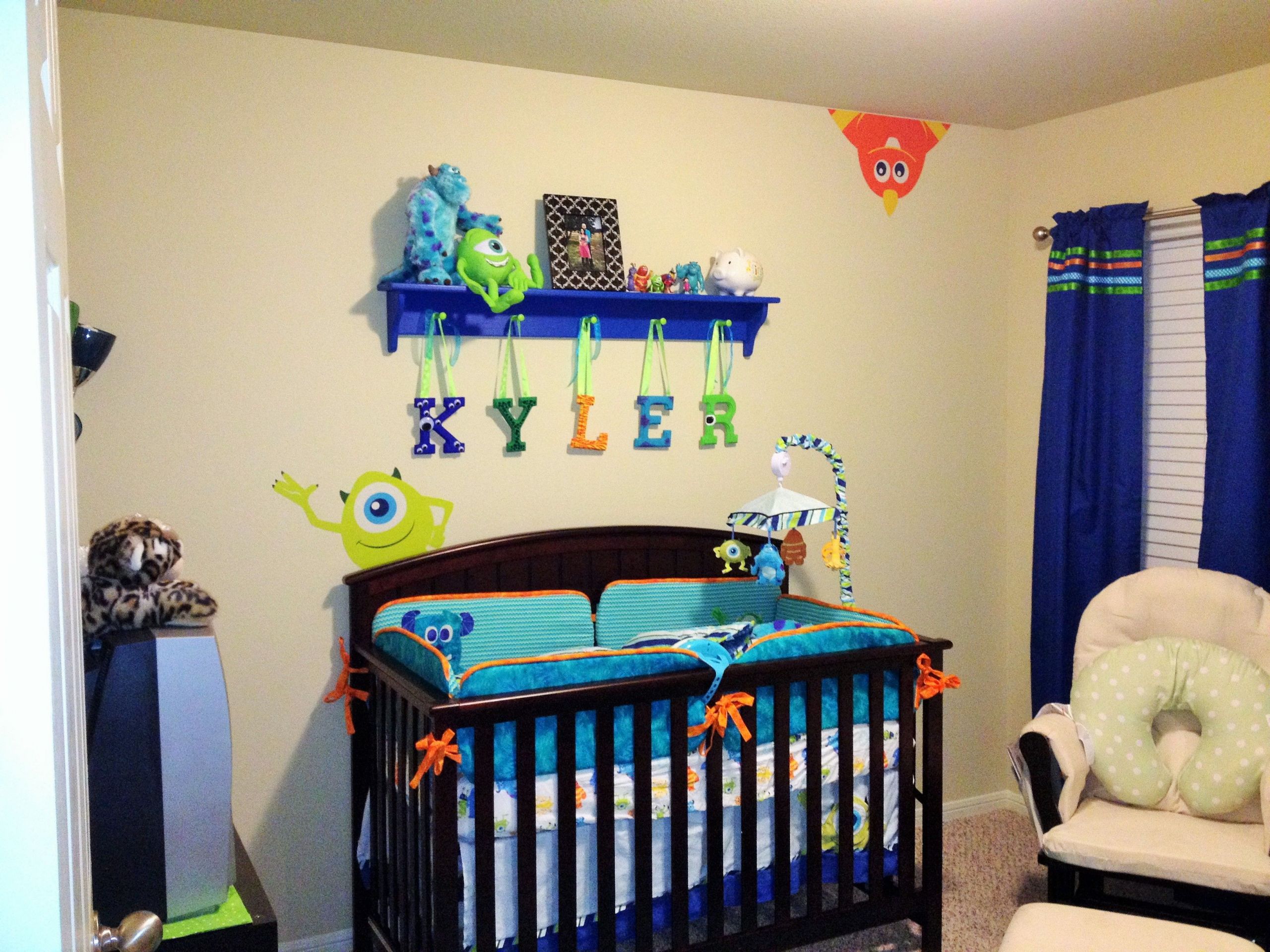 Monsters Inc Baby Decor
 Our Crib from Monsters Inc Nursery Wooden Peg Shelf was