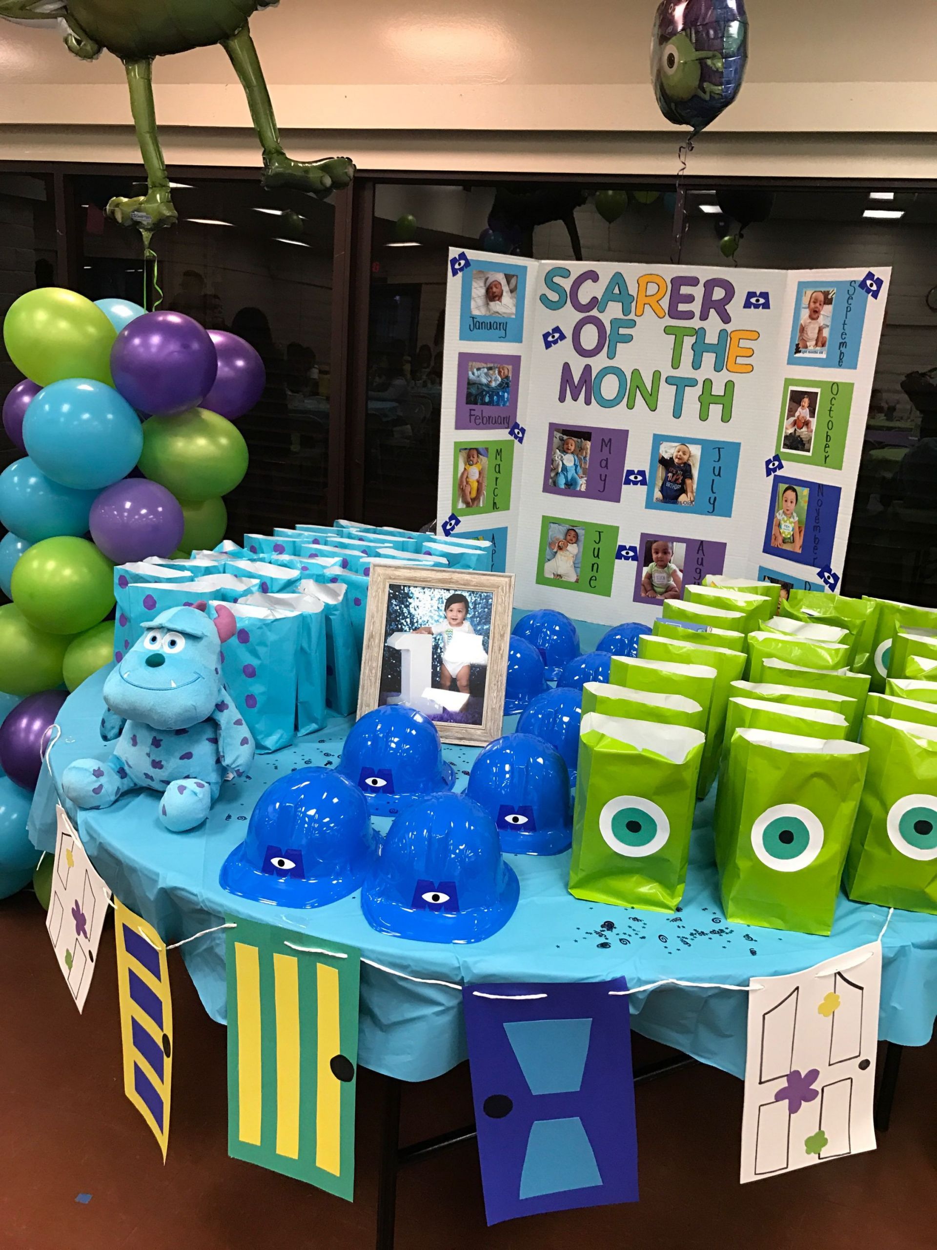 Monsters Inc Birthday Decorations
 First Birthday party Monsters Inc theme in 2019