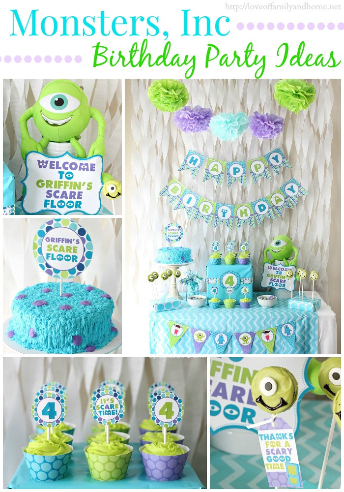 Monsters Inc Birthday Decorations
 Monsters Inc Birthday Party Love of Family & Home