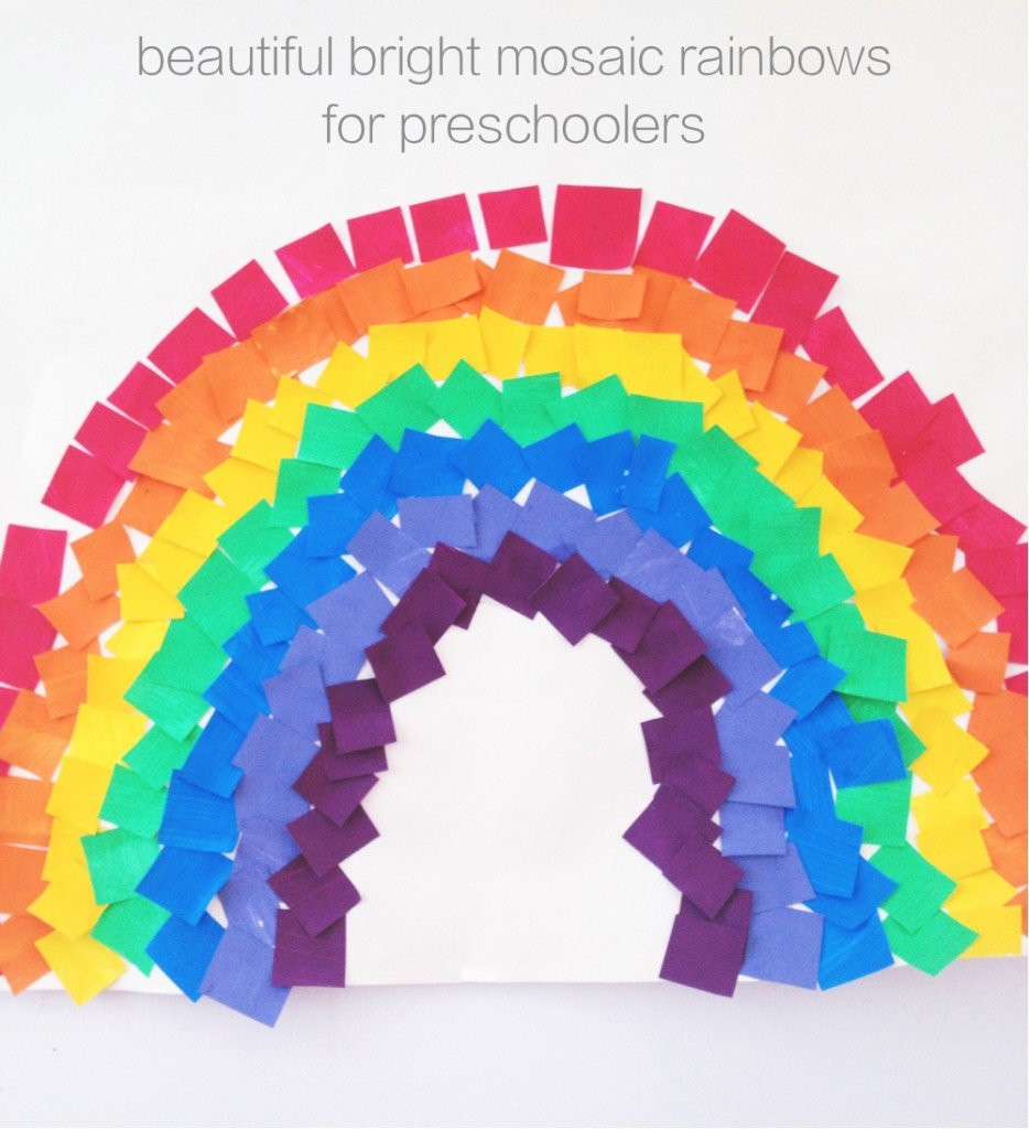 Mosaic Crafts For Kids
 Colourful mosaic rainbows