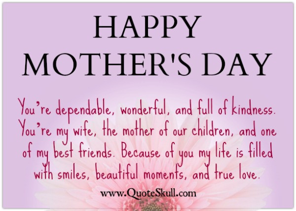 Mother And Wife Quotes
 Mothers Day Quotes from Husband to Wife Word Porn Quotes