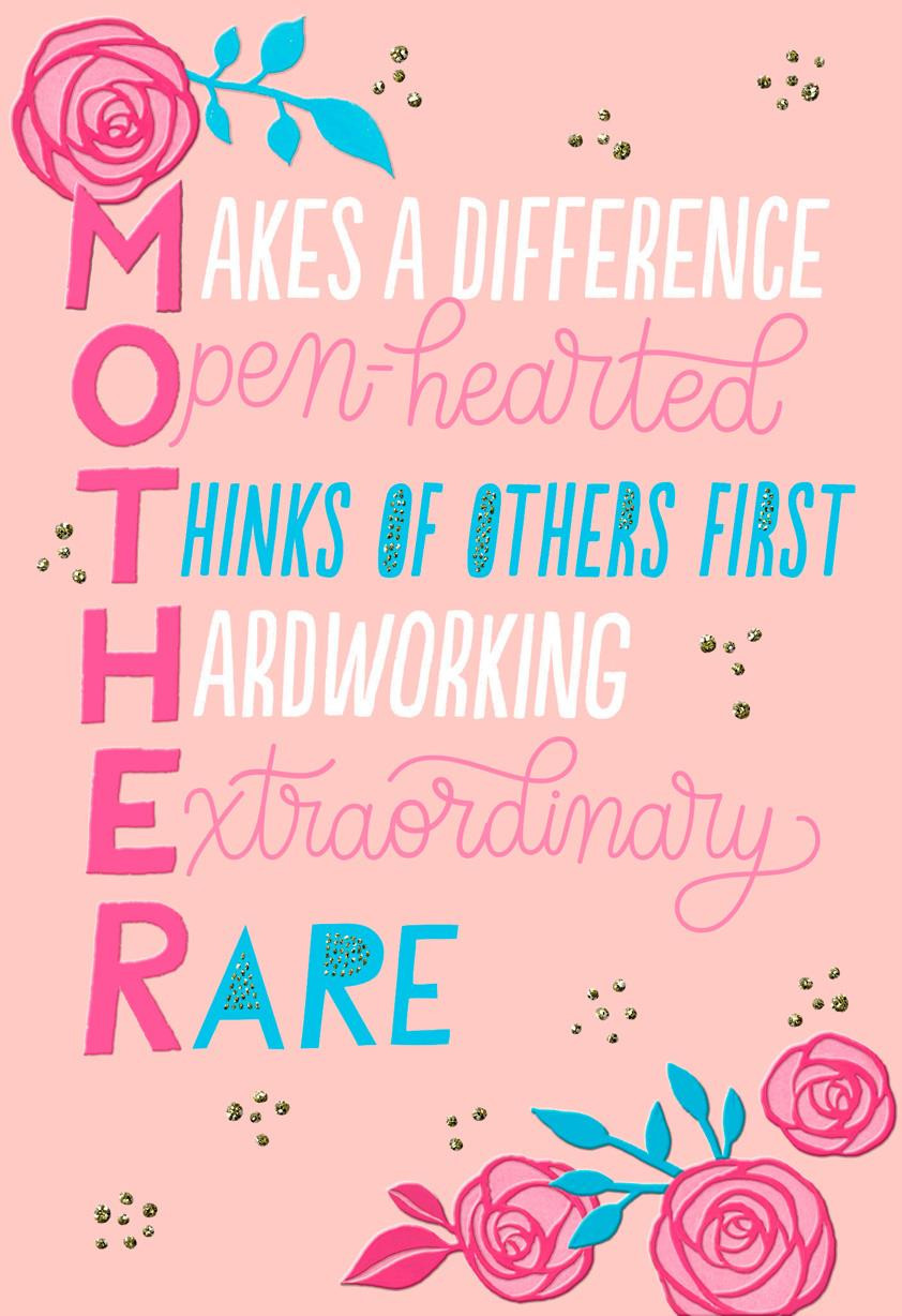 Mother Birthday Card
 M O T H E R Birthday Card for Mom Greeting Cards Hallmark