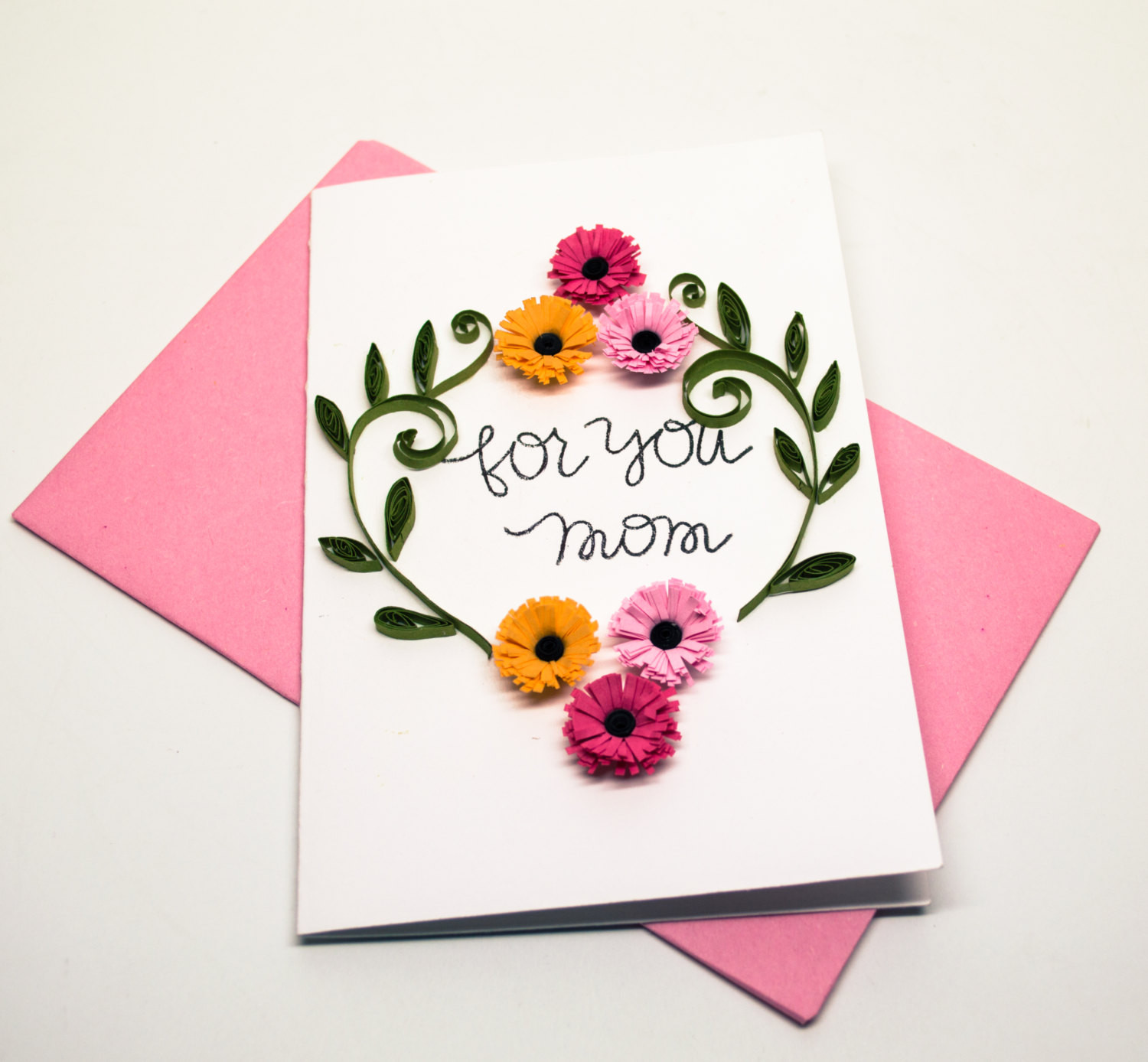 Mother Birthday Card
 Mother Greeting Card Floral Card for Mom For you Mom