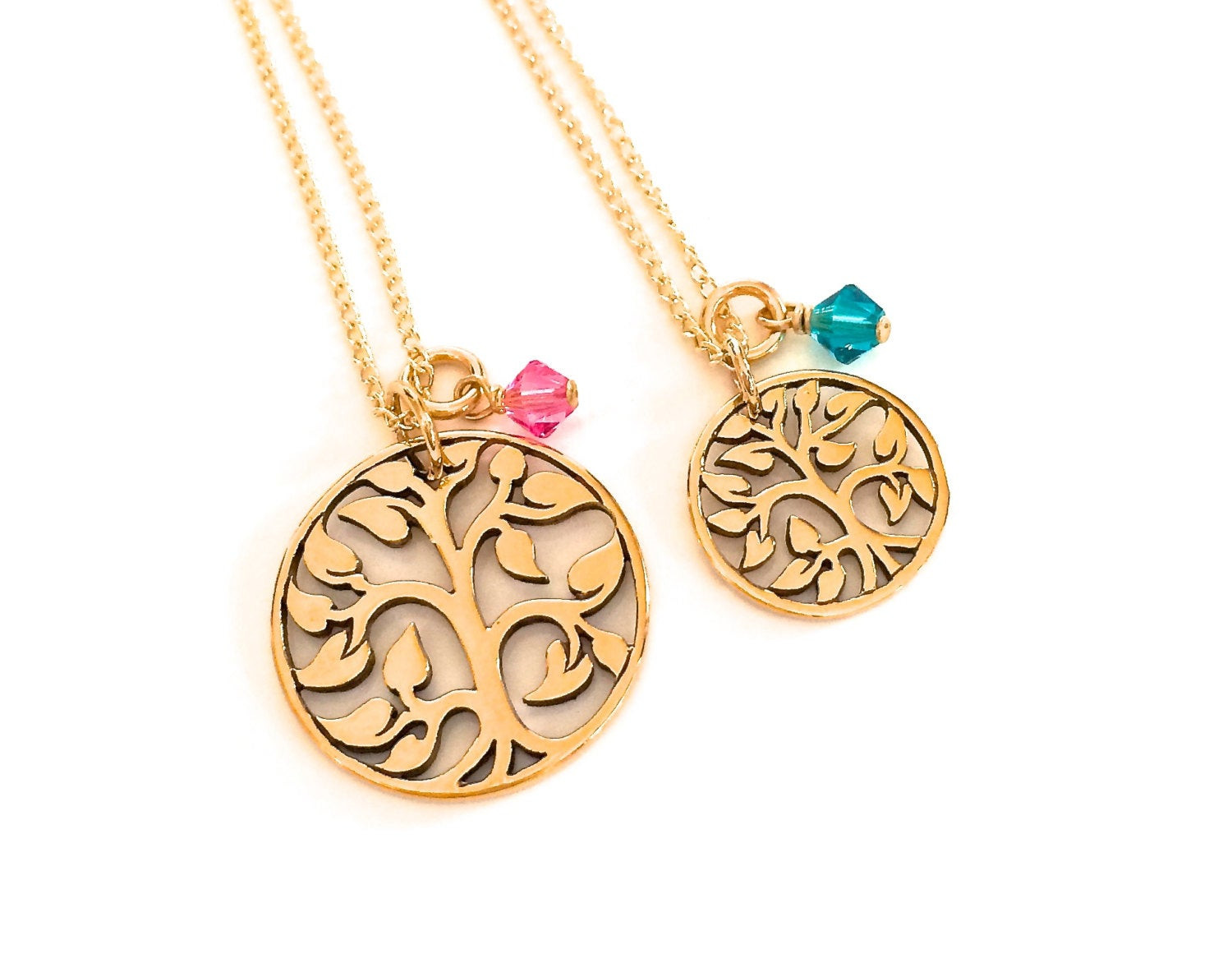 Mother Daughter Necklace Sets
 Mother Daughter Necklace Set Family Tree Necklace Gold