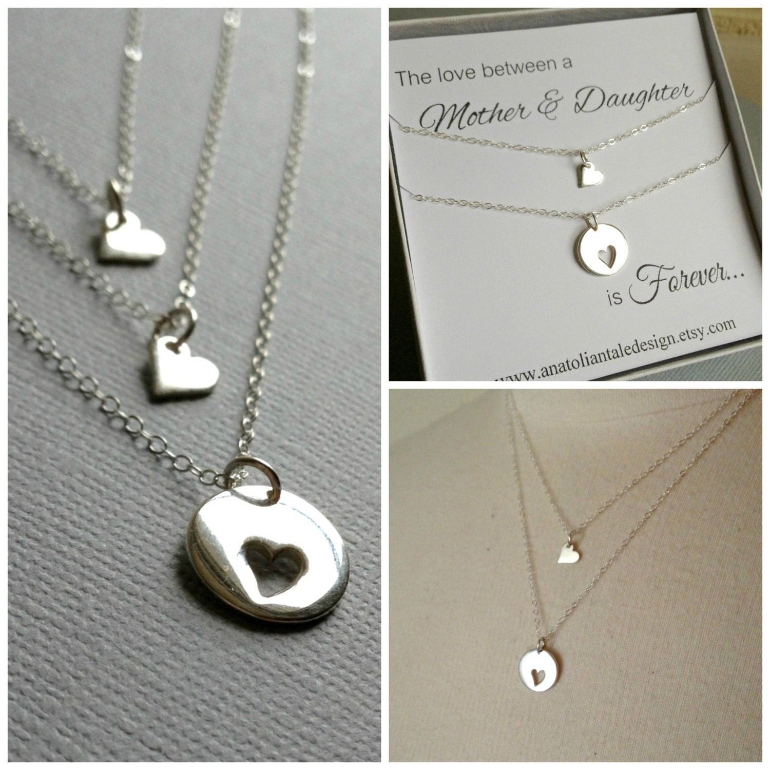 Mother Daughter Necklace Sets
 Mother Daughter Necklace Set Heart Necklace by