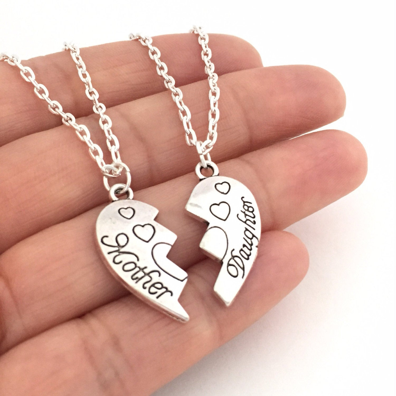 Mother Daughter Necklace Sets
 Mother Daughter Necklace Set Silver Heart Matching Necklaces