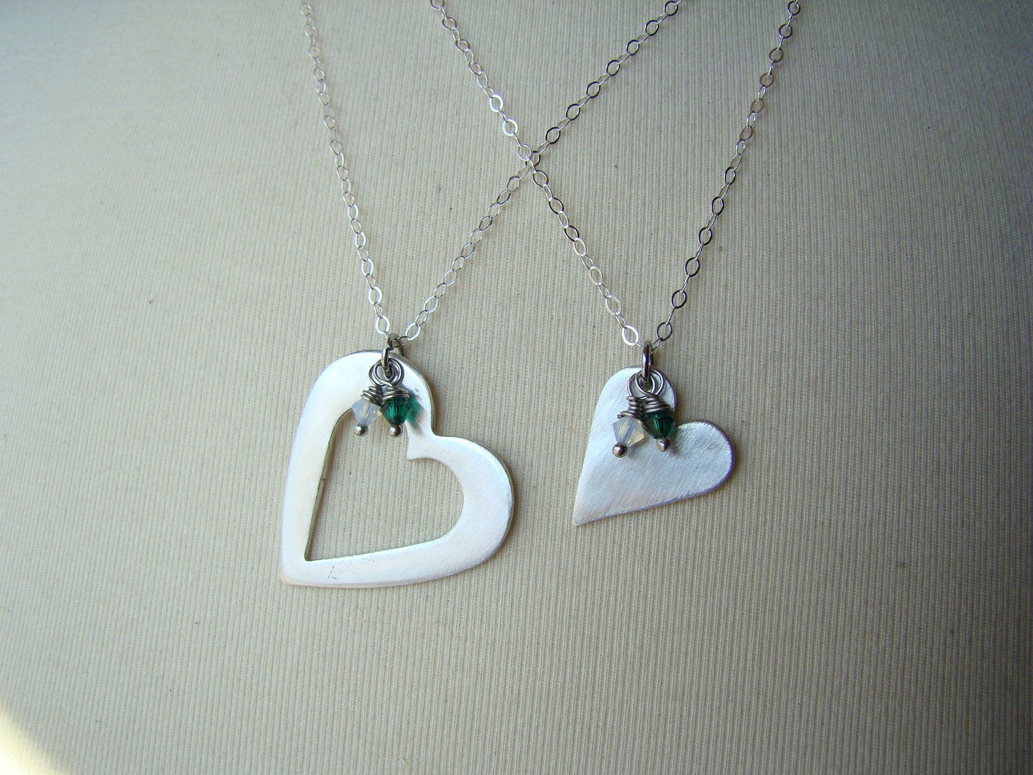 Mother Daughter Necklace Sets
 Piece My Heart Silver Mother Daughter Necklace Set